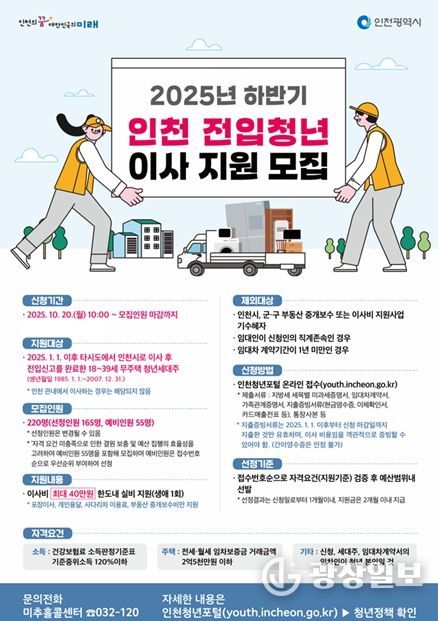 청년 전입자 이사비 최대 40만 원 지원