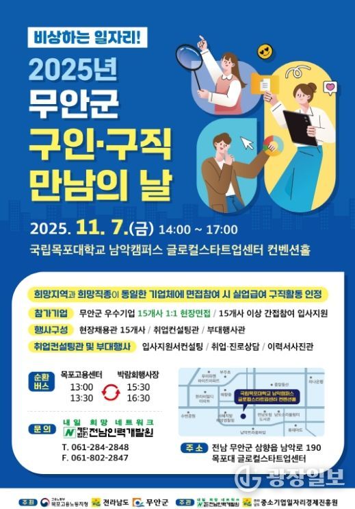 2025년 무안군 구인·구직 만남의 날 포스터