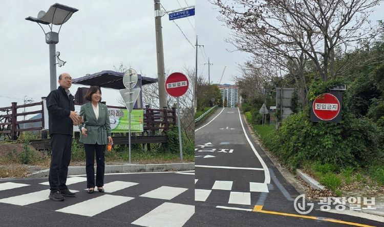 김향숙 의원, 고성읍 파크골프장 앞 회전교차로 교통안전 개선 나서