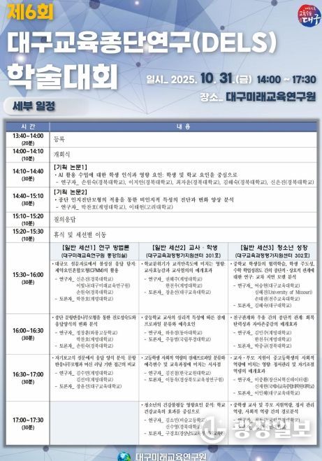 ‘제6회 대구교육종단연구 학술대회’ 개최