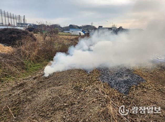 파주시, 운정신도시 외곽 불법소각 야간단속 실시
