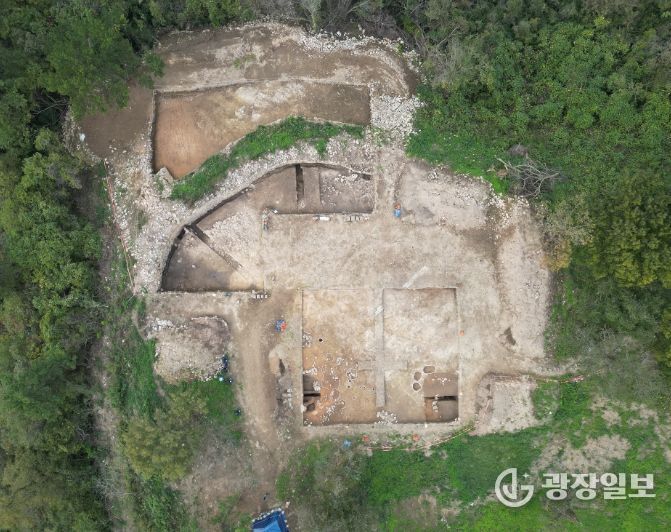 무안 봉대산성 발굴 조사 현장 전경