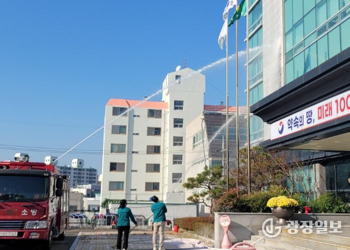 통영시, 청사 화재발생 대비 합동 소방훈련 실시
