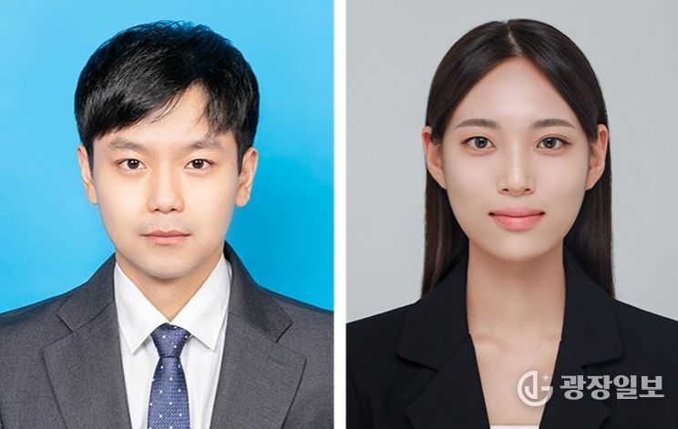 경상국립대학교 나노신소재융합공학과 김주형 교수와 석사과정 황휘령 씨(왼쪽부터)