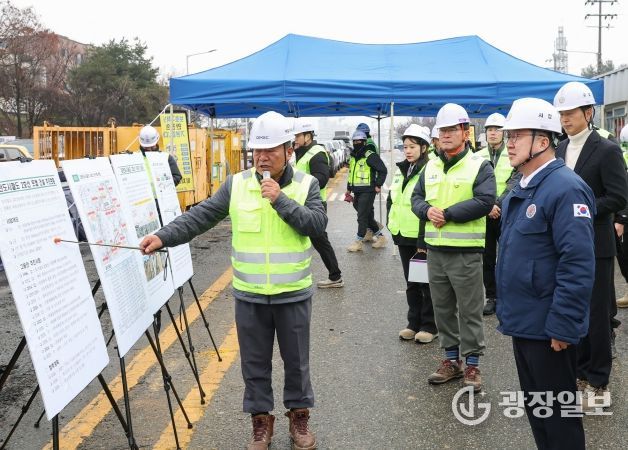 이장우 대전시장, 트램 2호선 공사 현장 방문