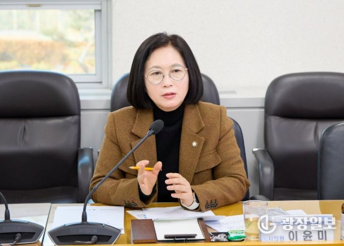 용인시 종이팩 재활용 활성화 및 지원 조례 제정을 위한 간담회에서 이윤미 의원이 발언하고 있다.
