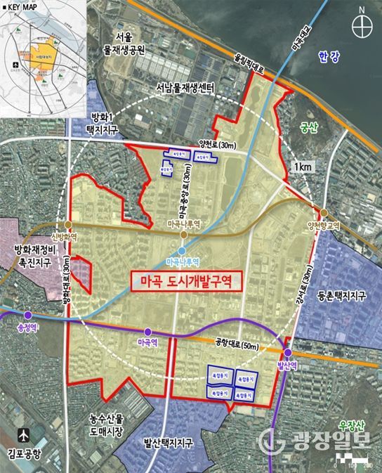 위치도 (강서구 마곡동 일대)