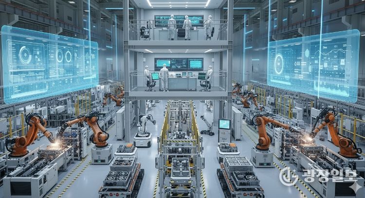 스마트제조혁신이 실현된 미래자동차 부품 공장 AI 사진