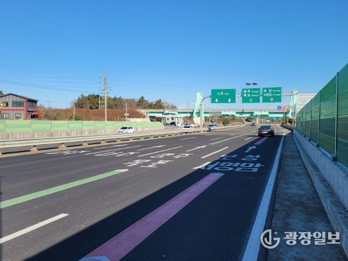 무안군, 남악IC 진입도로 확포장공사 준공