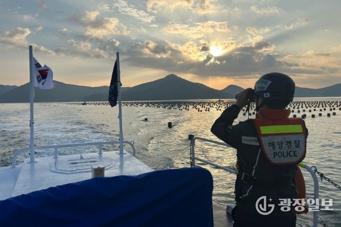 해상 순찰 중인 완도해경의 모습