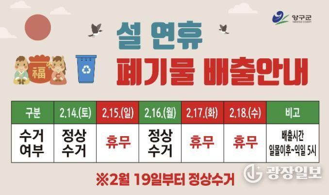 양구군 설 연휴 종합대책 추진