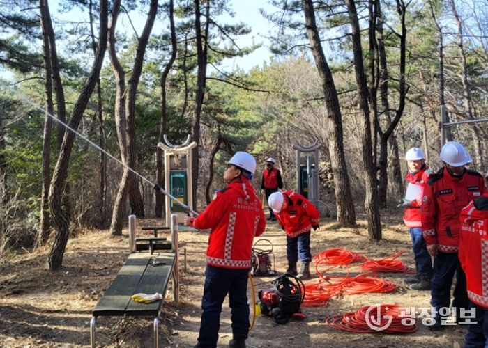 해운대구, ‘산불방지 기계화시스템’ 지상 진화훈련 실시
