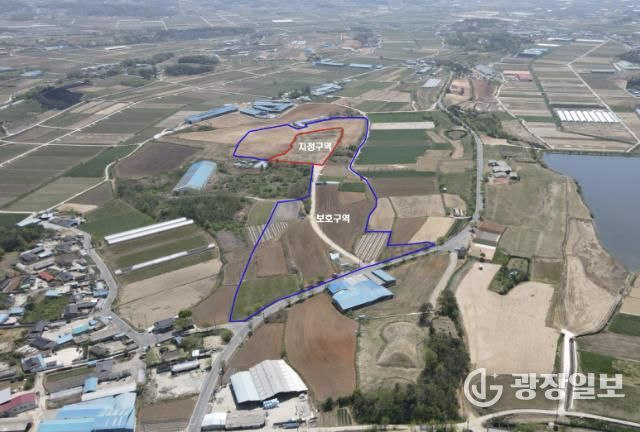 함평군 예덕리 고분군 지정(보호)구역 항공사진)