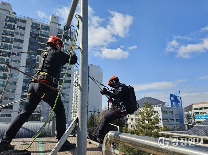 현장대응역량 강화를 위한‘팀 단위 구조훈련’ 자체훈련