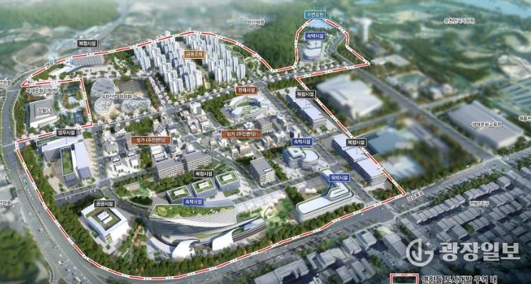 순천시가 우주항공산업진흥원의 입지 후보지로 제시한 연향들 도시개발사업 조감도