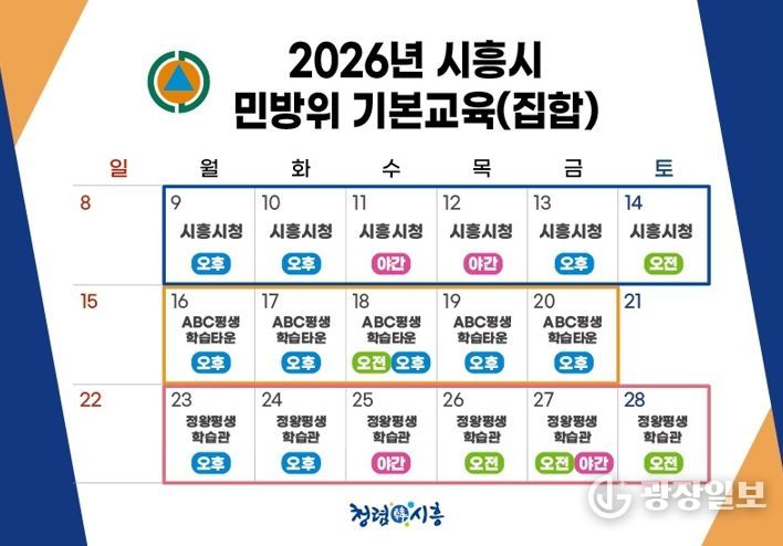 시흥시, 3월 9일부터 민방위대원 기본교육 실시