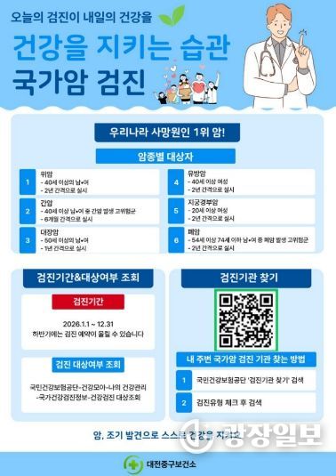 대전 중구, ‘국가암검진 조기 검진’ 독려