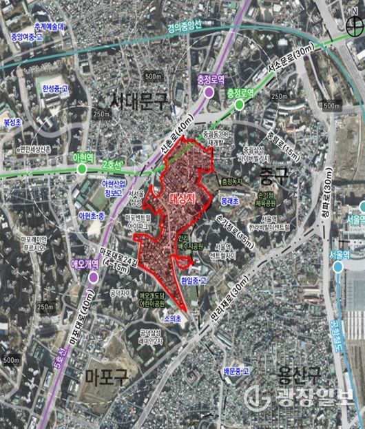 위치도 (아현동 699번지 일대)