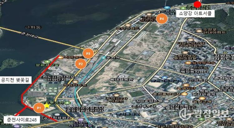 주차장 위치 안내도.