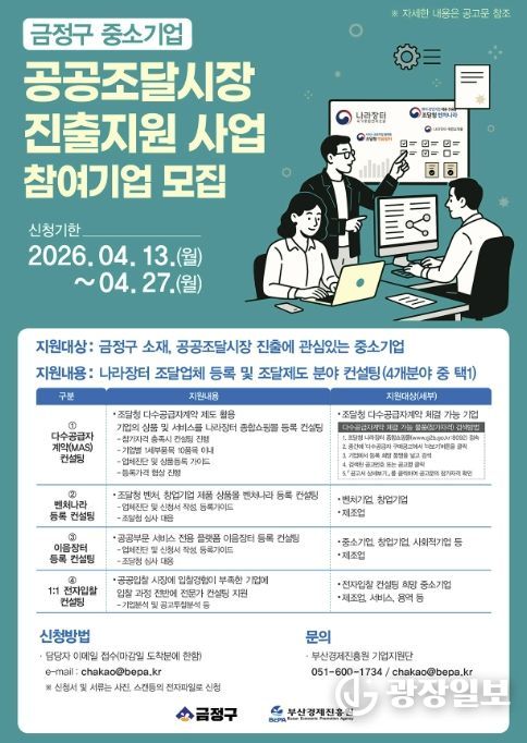 부산 금정구, 중소기업 공공 조달시장 진출지원 사업 추진
